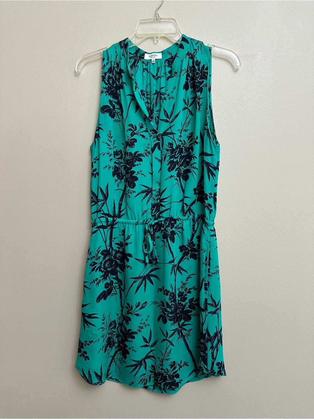 Babaton 100% Silk Drawstring Sleeveless Dress